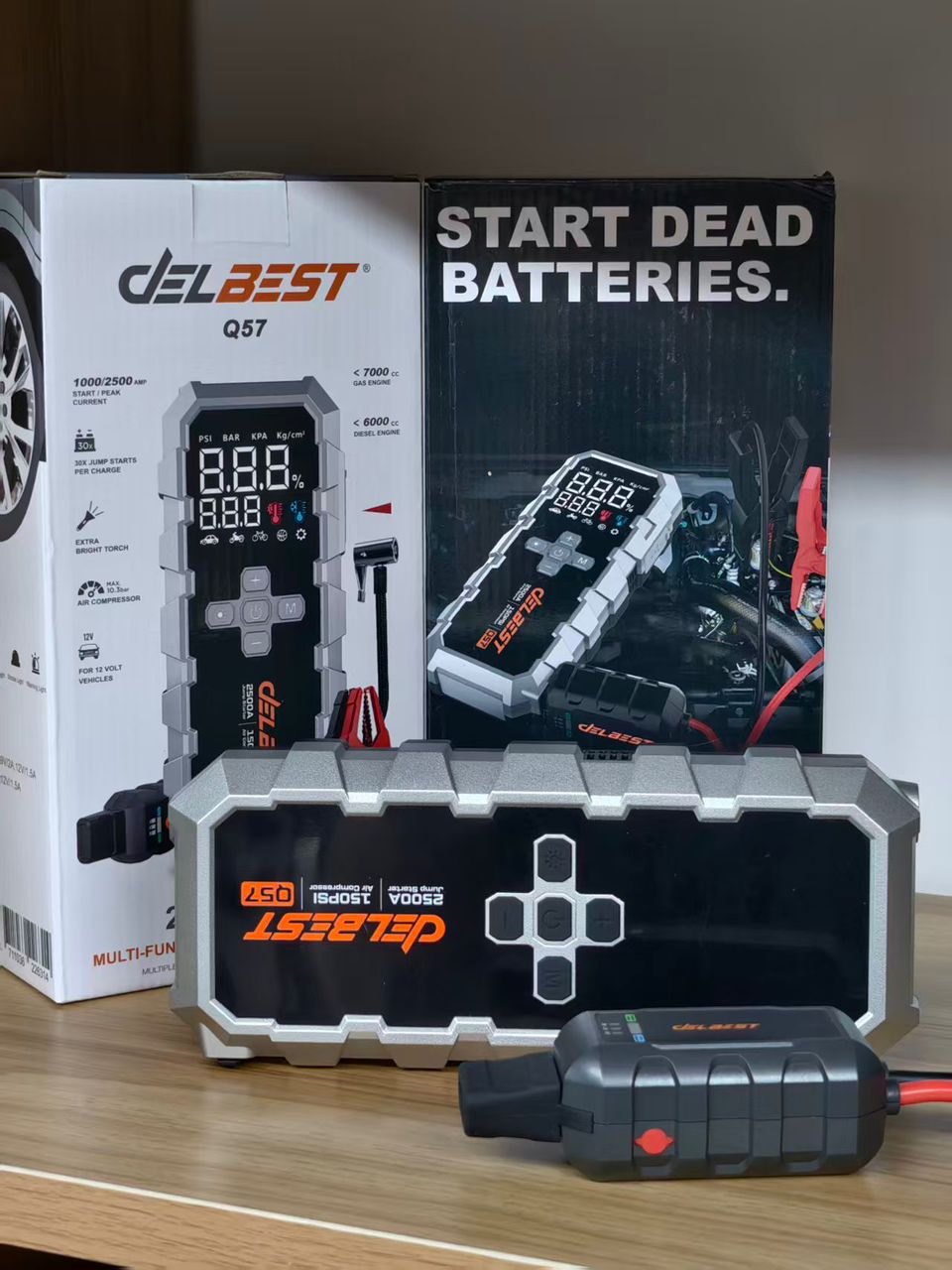 Car Jump Starter with Air Compressor Portable Battery Booster & Tire Inflator