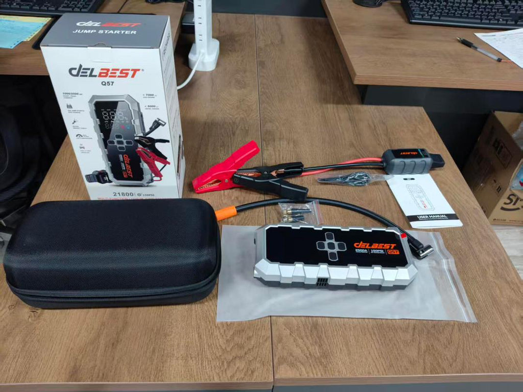 Car Jump Starter with Air Compressor Portable Battery Booster & Tire Inflator