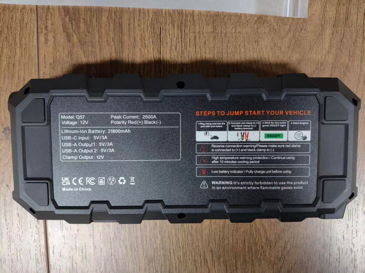 Car Jump Starter with Air Compressor Portable Battery Booster & Tire Inflator